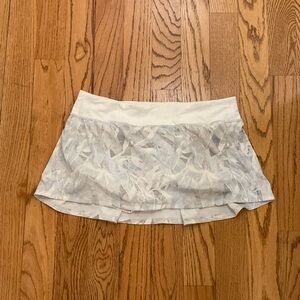 Lululemon White Printed Active Skort with Built-In Shorts.
